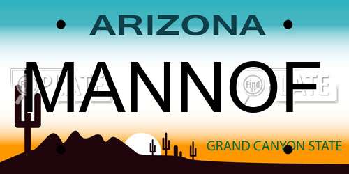 MANNOF Arizona License Plate