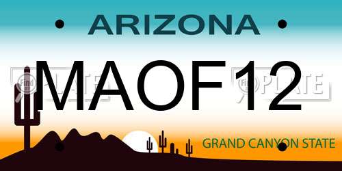 MAOF12 Arizona License Plate