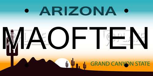 MAOFTEN Arizona License Plate