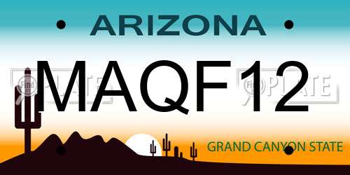 MAQF12 Arizona License Plate