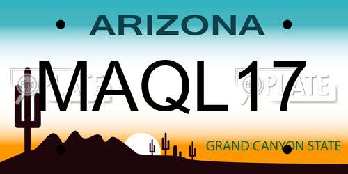 MAQL17 Arizona License Plate
