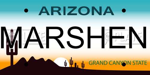 MARSHEN Arizona License Plate