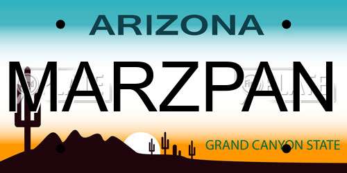 MARZPAN Arizona License Plate