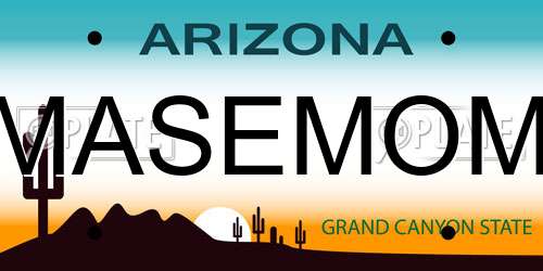 MASEMOM Arizona License Plate