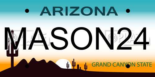 MASON24 Arizona License Plate