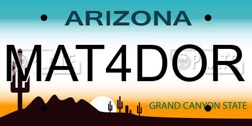 MAT4DOR Arizona License Plate