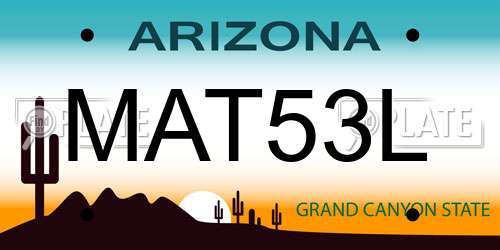 MAT53L Arizona License Plate