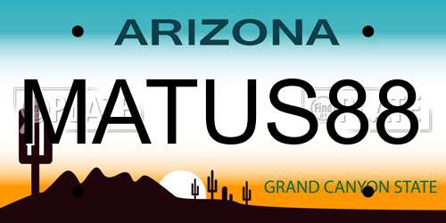 MATUS88 Arizona License Plate