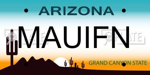 MAUIFN Arizona License Plate