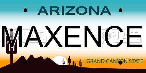 MAXENCE Arizona License Plate