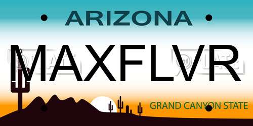 MAXFLVR Arizona License Plate