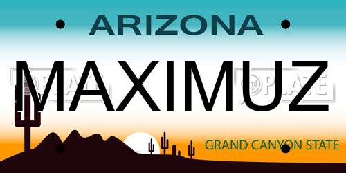 MAXIMUZ Arizona License Plate