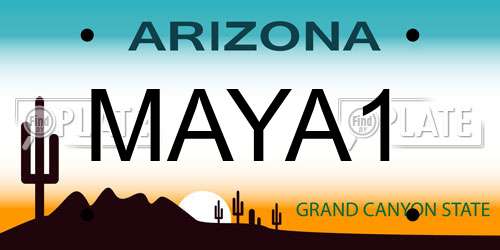 MAYA1 Arizona License Plate
