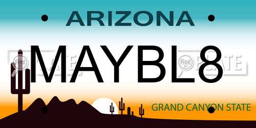 MAYBL8 Arizona License Plate