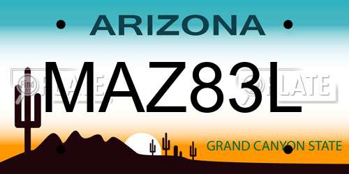 MAZ83L Arizona License Plate