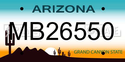 MB26550 Arizona License Plate
