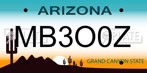 MB3O0Z Arizona License Plate
