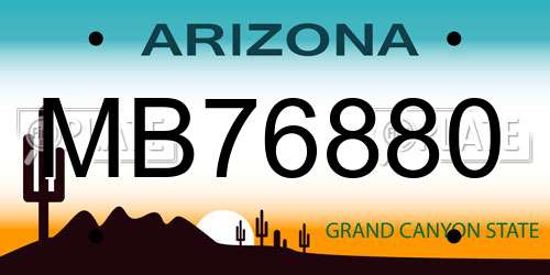 MB76880 Arizona License Plate