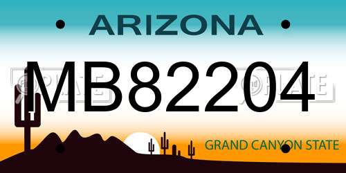 MB82204 Arizona License Plate