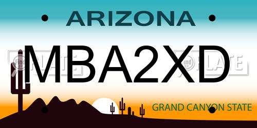 MBA2XD Arizona License Plate