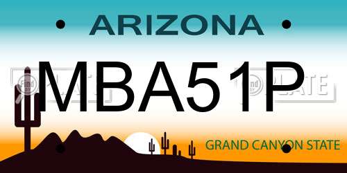 MBA51P Arizona License Plate