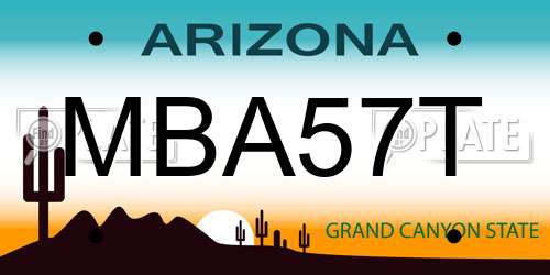 MBA57T Arizona License Plate