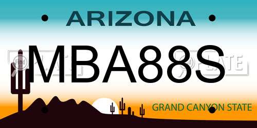 MBA88S Arizona License Plate