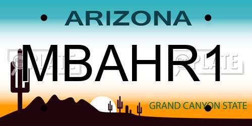 MBAHR1 Arizona License Plate