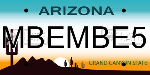 MBEMBE5 Arizona License Plate