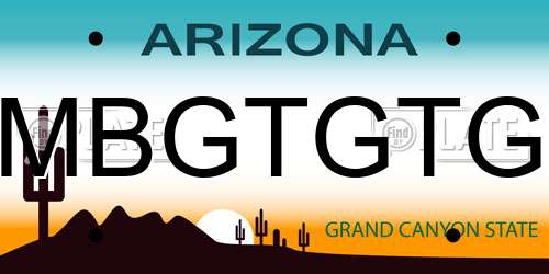MBGTGTG Arizona License Plate