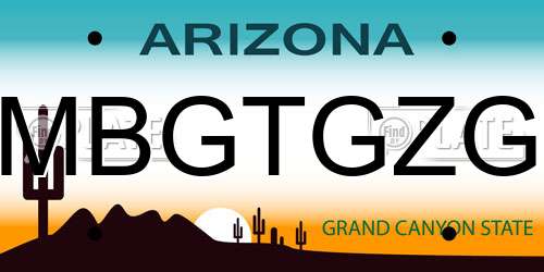 MBGTGZG Arizona License Plate