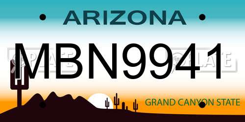 MBN9941 Arizona License Plate