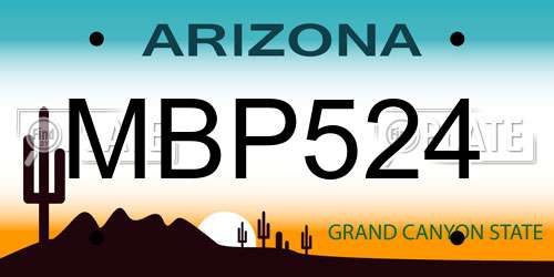 MBP524 Arizona License Plate