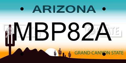 MBP82A Arizona License Plate