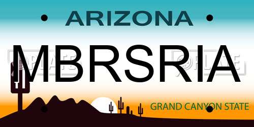 MBRSRIA Arizona License Plate