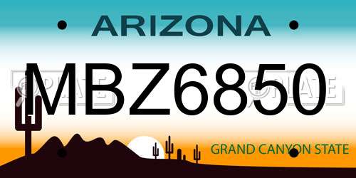 MBZ6850 Arizona License Plate