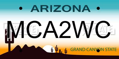 MCA2WC Arizona License Plate