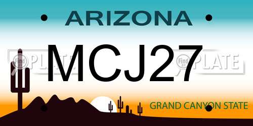 MCJ27 Arizona License Plate