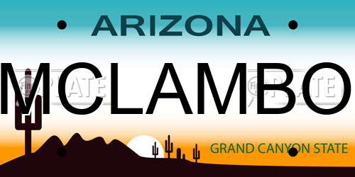 MCLAMBO Arizona License Plate