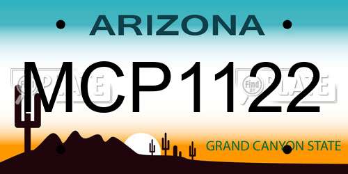 MCP1122 Arizona License Plate