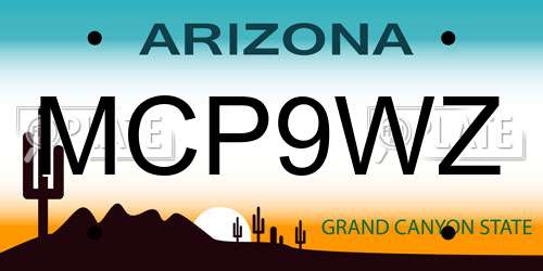 MCP9WZ Arizona License Plate