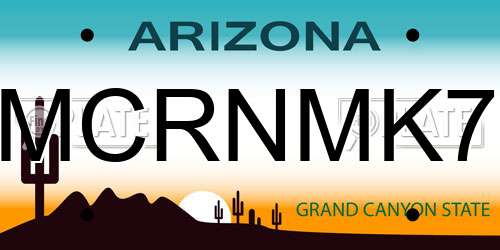 MCRNMK7 Arizona License Plate