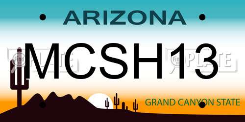 MCSH13 Arizona License Plate