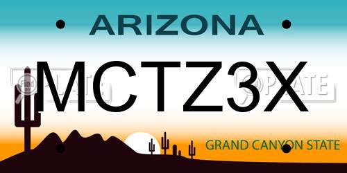 MCTZ3X Arizona License Plate