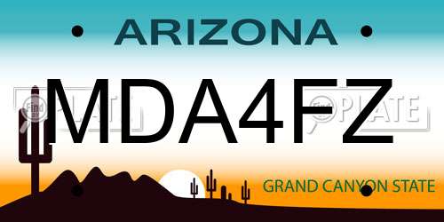 MDA4FZ Arizona License Plate