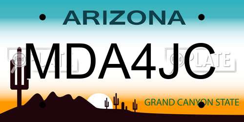 MDA4JC Arizona License Plate