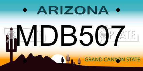 MDB507 Arizona License Plate