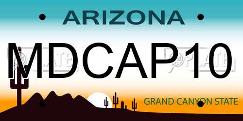 MDCAP10 Arizona License Plate