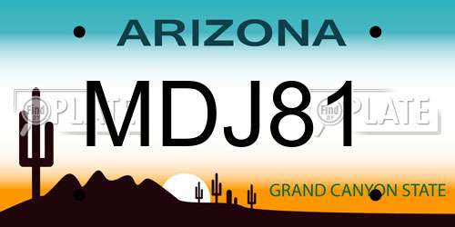 MDJ81 Arizona License Plate
