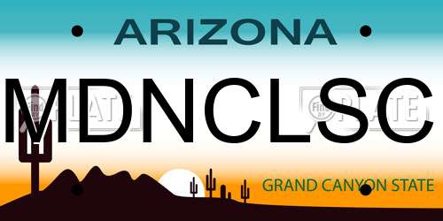 MDNCLSC Arizona License Plate